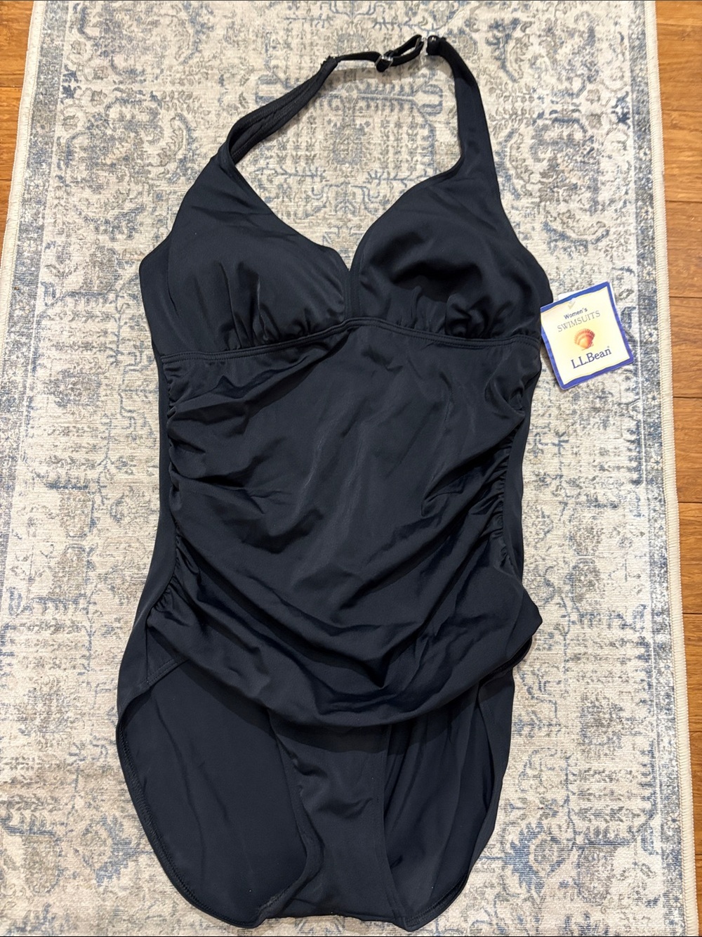 LL Bean Black Halter One-Piece Swimsuit - NWT - women’s size 16